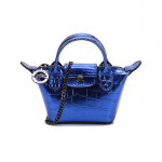 Longchamp Le Pliage Cuir Krokodillimustriga Nahast Pelmeenikott T&otilde;mblukuga kott &Otilde;lakott Ristkorraldus Mini Rahakott Naiste kotid Sinine 10099HVC127 Basic Set (Bag+Dust Bag)