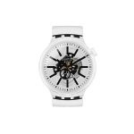 SWATCH Naiste 47mm Skelettkell SO27E101 SO27E101 Black White Watch Dial white