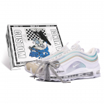 Nike Air Max 97 V&otilde;rkpolsterdus Hingav Madal L&otilde;ige &Otilde;hupadja Vabaaja Jooksujalatsid Unisex Valge Sinine 921826-101(TeamM--BOX) 41