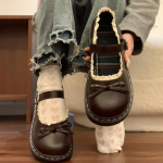 Liblikas&otilde;lmega Lolita Naiste Nahkkingad Madala &Uuml;mara Varbaosa Daamide Lakooniline V&auml;lis&otilde;hu Kolledži Stiilis Mary Jane Kingad 35 pruun