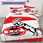 FC K&Ouml;LN Muster Voodipesu tekkikomplekt Tekikate Padjap&uuml;&uuml;r Kodu kaunistus S&uuml;nnip&auml;evakingitus (1 * tekikott + 2 * padjap&uuml;&uuml;ri ilma s&uuml;damikuta)52 155x200cm