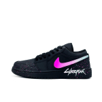 Jordan Air Jordan 1 Neon Night Nahk Polsterdus Libisemisvastane Kulumiskindel Hingav Madal s&auml;&auml;reosa 553558-093(Team952-) 40.5 black