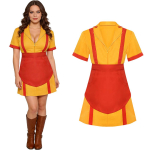 2 Broke Girls Retro Kelnerit&uuml;druku Kost&uuml;&uuml;m Pidudeks ja Etendusteks L red