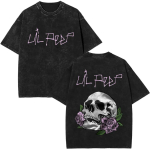 Pestud Vintage Rapper Lil Peep Muusikaalbumi T-s&auml;rgid Meeste Naiste Mood Hip Hop Retro T-s&auml;rgid &Uuml;lesuurusega L&uuml;hikeste Varrukatega T-s&auml;rk M black