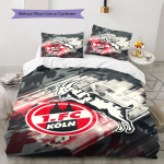 1. FC K&ouml;ln Muster Voodipesukomplekt Tekikate Padjap&uuml;&uuml;r Kodukaunistus Kingitus (1 * tekikott + 2 * padjap&uuml;&uuml;ri, ilma s&uuml;damikuta) 140x200cm