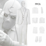 Moon Knight Cosplay Kost&uuml;&uuml;m Halloween Comic Con &Uuml;likond T&auml;iskomplekt XS valge