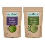 Neuherbs Henna ja Indigo pulber juuste v&auml;rvimiseks ja toitmiseks, puhtalt looduslik, 100 g kumbki, komplekt