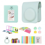 7-&uuml;hes kaameratarvikud, kaamera&uuml;mbris + album + raamid + peegel + filtrid + kleebis Fujifilm Instax Mini 12 kiirkaamera jaoks