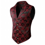Meeste pintsakuvest, Moodne Briti Retro vest, Vabaaja pintsak, Kitsa l&otilde;ikega vest S punane