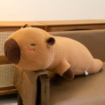 60&ndash;100 cm Kawaii koomiksite hiiglaslik riba kapibara pl&uuml;&uuml;s nukupadi, lamav pruun oranžid tiivad, loominguline kapibara pl&uuml;&uuml;sm&auml;nguasi kodukaunistus 45cm pruun