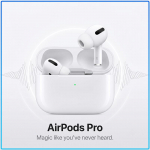 AirPods Pro ANC k&otilde;rvaklapid Adaptiivne EQ D&uuml;naamiline pea j&auml;lgimine Automaatne paaristamine M&uuml;rasummutus Traadita k&otilde;rvaklapid laadimiskarbikuga valge
