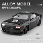 1:18 Dodge Challenger Srt Hellcat Kaasaegne Ameerika Lihasauto Sulamist Valatud Mudelauto Heli Ja Valgusega Kogumisobjektid S&uuml;nnip&auml;evakingitused gray