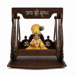 Puidust Laddu Gopal kiik Bal Gopalile V&auml;ike suurus 16 x 14 cm | MDF-puidust Krishna kiik 21 x 21 cm