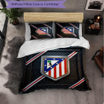 Atletico Madridi Muster 3-osaline Voodipesukomplekt Pehme Mikrokiud Tekikott Padjap&uuml;&uuml;ridega Magamistoa jaoks 135cm*200cm