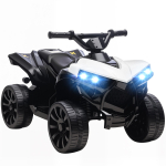 6V Elektriline Laste Neljarattaline, Elektriline S&otilde;iduk ATV Muusika ja LED-esituledega, Vanusele 37-72 Kuud, 70 x 42 x 45 cm, Valge