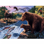 Teemantmaaling Ristpiste Teemanttikandid K&auml;sit&ouml;&ouml;maaling Karu Mosaiik Kingitus Juga Teemant 20X30CM