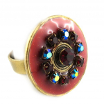 Les Tr&eacute;sors De Lily [E2592] - Bague Cr&eacute;ateur 'Byzance' Rouge punane