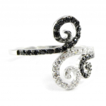 Bague Argent 'Romy' Noir Blanc 54 must