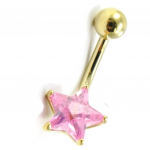 Les Tr&eacute;sors De Lily [I1414] - Body Piercing 'Etoile' rose Heleroosa