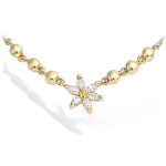 Les Tr&eacute;sors De Lily [L1282] - Collier Plaqu&eacute;-Or 'Flora' blanc dor&eacute; - 12 mm kuld