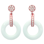 Les Tr&eacute;sors De Lily [L4689] - kullatud k&otilde;rvar&otilde;ngad  Sissi  valge keraamiline (roosa kuld) - 20x12 mm valge