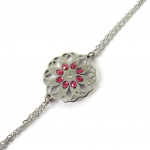 Altesse [M7220] - Bracelet acier 'Carmen' rose argent&eacute; h&otilde;be