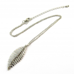 Les Tr&eacute;sors De Lily [N8164] - Collier Cr&eacute;ateur 'Feuille d'Or' argent&eacute; h&otilde;be