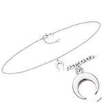 Les Tr&eacute;sors De Lily [Q8222] - h&otilde;bedane pahkluu kett  Luna  h&otilde;bedane (roodiumiga kaetud) - 25 cm 8x8 mm h&otilde;be