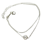 Les Tr&eacute;sors De Lily [Q8906] &ndash; kahekordne h&otilde;bedane k&auml;ev&otilde;ru 'Boho' h&otilde;bevalge (roodiumiga kaetud) - 6 mm valge