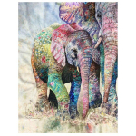 Teemantmaal v&auml;rviline elevant loomad mosaiiktikandid t&auml;isringi puur 20X30CM