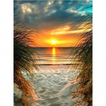 T&auml;ielik 5D isetehtud teemantmaal Ocean Beach p&auml;ikeseloojangu teemanttikandid t&auml;ispistes ristpistes kodukaunistus k&auml;sitsi valmistatud kingitus 20x30cm