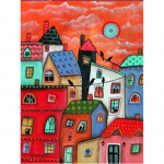 5D DIY teemantmaal  Abstraktsed puumajad  Tikand Ristpistes 5D Kodukaunistus 20X30CM