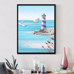 5D DIY Teemantmaal Meri ja tuletorn Rhinestone ristpiste komplektid k&auml;sitsi valmistatud tikkimine K&auml;sit&ouml;&ouml; lastele 20X30CM