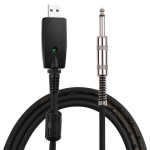 USB-kitarri andiokaabel USB isane liides 6,35 mm (1/4-tollise) monoelektriktarri &uuml;henduskaabliga must
