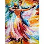 Valss Ballroom dance figuur DIY Digimaal numbrite j&auml;rgi Moodne seinakunst L&otilde;uendimaal Unikaalne kingitus Kodukaunistus 40x50cm 40x50cm no frame