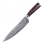 8-tolline professionaalne Damaskuse terasest k&ouml;&ouml;ginuga, lihal&otilde;ikur, viilutamisnuga k&ouml;&ouml;gitarvikud 7 inch knife must