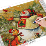 Teemanttikandid ristpistes j&otilde;ulud 5D DIY teemantmaaling lumememme mosaiik k&auml;sit&ouml;&ouml; k&auml;sit&ouml;&ouml; kingitus Full Round (20X30CM)