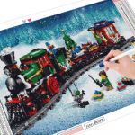 3D teemantmaaling J&otilde;ulurong Talvine teemanttikandid Ristpistes Lumimaastik Mosaiik Seinakunst Full Round (20X30CM)