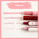 4tk Vintage Color Gradient Pliiatsite komplekt, Kiiresti kuivav geeltindipliiats ja fluorestseeruv Highlighter Marker Joonistus V&auml;rv Office School A6458 roosa