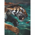 DINGPU 5D DIY Teemantmaali Loomad T&auml;is&uuml;mmargused teemanttikandid Ristpistes Mosaiik T&auml;ieliku paigutusega Kodukaunistus 20X30CM punane