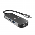 VAORLO Type-C to HDMI adapter USB-C dokkimisjaam 4-&uuml;hes USB3.0 koos PD-kiirlaadimispordiga s&uuml;learvutite Huawei nutitelefonide jaoks must
