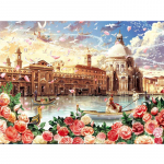 Teemantmaal T&auml;is &uuml;mmargune ruut Looduslik maastik Seinakleebised Mosaiik Rand Tikand M&auml;gimaastik Teemantkunst Full Round 20X30CM punane