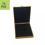 Kvaliteetne 3-v&auml;rviline t&uuml;hi puidust kast lauan&otilde;ude kinkekarp Kuldkarp mahutab 24 v&otilde;i 16 t&uuml;kki s&ouml;&ouml;gin&otilde;ude komplekti box for 16pcs kuld