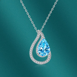 BELLA BOX tilgakujuline ripats kaelakee mitmev&auml;rviline mood pulmakihlus ehted sinine