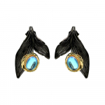 Moodsad k&otilde;rvar&otilde;ngad naistele Looduslik kuukivist merineitsi saba must kuld Kahev&auml;rviline k&auml;sitsi valmistatud moeehted Naiste ehete jaoks must