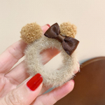 5tk Plush Bear Juukser&otilde;ngad Naistele T&uuml;drukutele Kummipael K&otilde;rge Elastne Juuksen&ouml;&ouml;rid Armsad Kawaii Juukse Aksessuaarid Juuksekeeraja