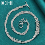 Multi Chain Bead 925 Sterling Silver Kaelakee Mood Pulma Ehted 45cm