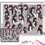 Isetehtud 5D teemantmaal Hiina stiilis anime tegelased ristpistes komplekt t&auml;ieliku kattega tikand mosaiikkunst pilt strasskividest kingitus Full Round 20X30CM