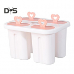 J&auml;&auml;tisevormi toidukvaliteediga loominguline k&auml;epide PP materjal DIY omatehtud popsiklivormi j&auml;&auml;tisemasina k&ouml;&ouml;gitarbed valge