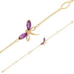 Les Tr&eacute;sors De Lily [R5446] &ndash; k&auml;sit&ouml;&ouml;na valmistatud h&otilde;bedast k&auml;ev&otilde;ru  Meghan  amet&uuml;sti kullast (kiil) - 18x15mm lilla